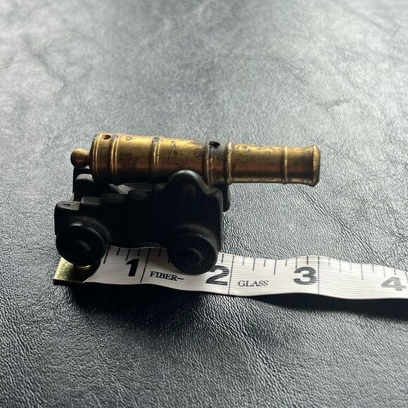 Vintage Brass & Cast Iron Cannon - Picture 7 of 8